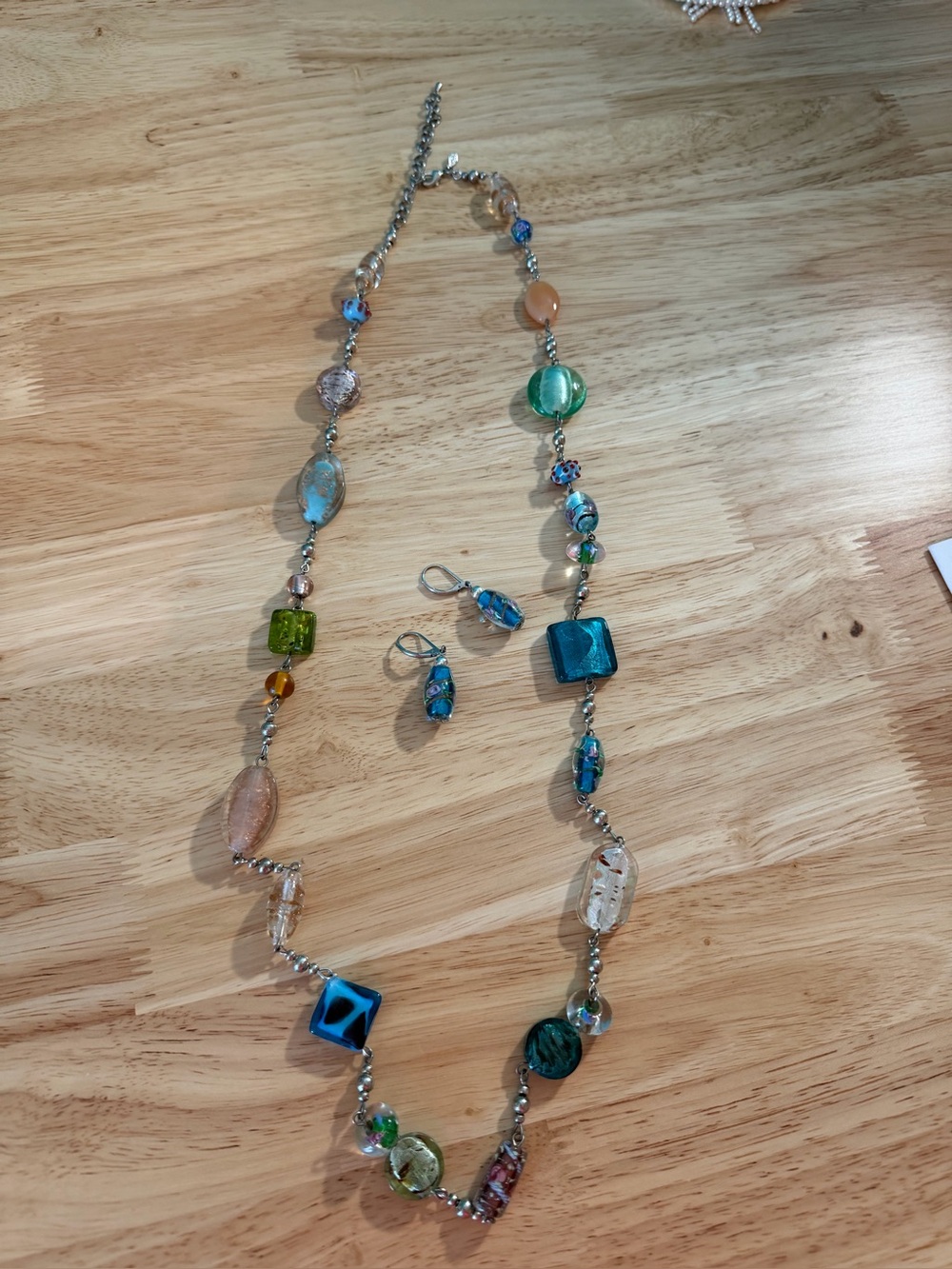 Premier Designs Beaded Multicolor Glass Necklace and Earring Set - Women Jewelry